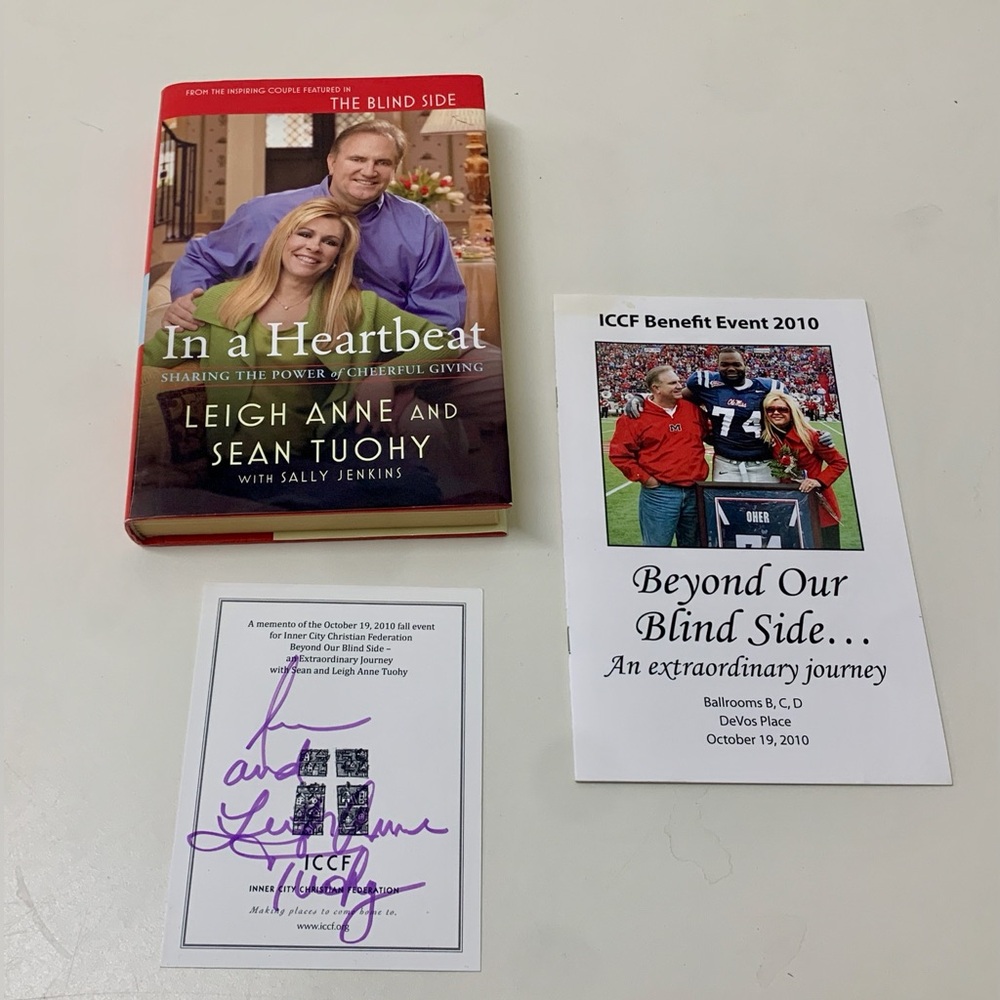 In A Heartbeat 2010 Signed First Edition Hardcover by Leigh Anne & Sean Tuohy
